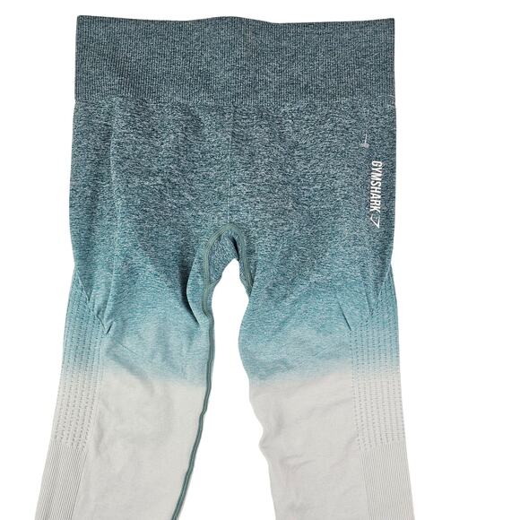 Teal Ombre Yoga Leggings Gymshark Womens Large Athletic Gym Pull On Stretch - Picture 5 of 13